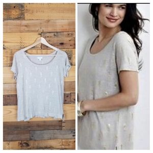 J Jill Love Linen Seahorse Crop Top xs